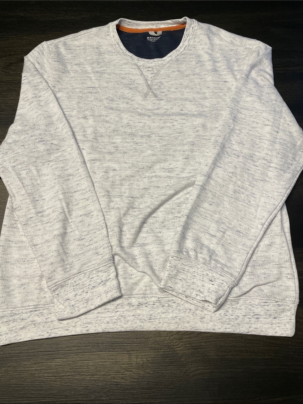 Haggar Lightweight White Heather Sweatshirt
